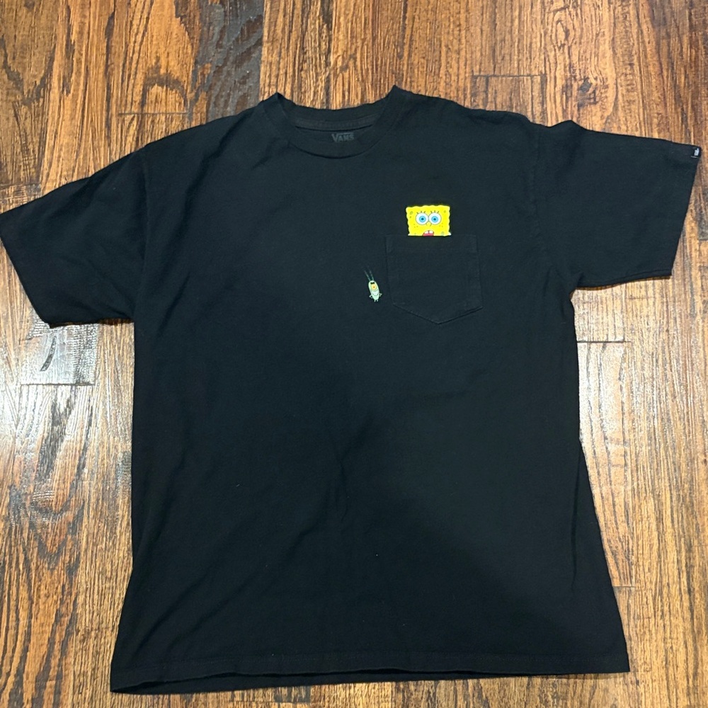 Vans Black Short Sleeve Tee with Yellow Graphic